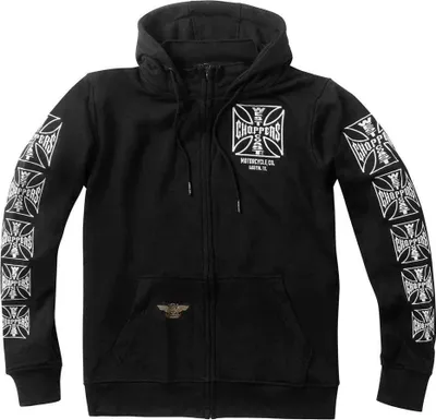 Produktbild von West Coast Choppers Kapuzenjacke Herren WCC - Dominator Zip Hoody Black schwarz L