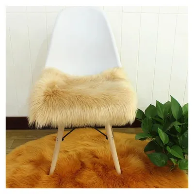 Image de Coussin de chaise en Fourrure artificielle avec liens (45 x 45 cm)