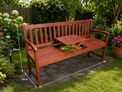 Produktbild von Gartenbank mit Tisch aus Akazienholz