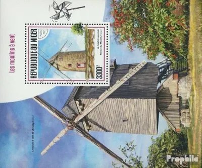 Produktbild von Briefmarken Niger 2017 Mi Block 724 (kompl. Ausg.) postfrisch Windmühlen