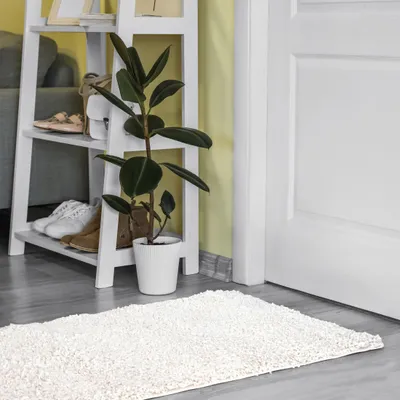 Produktbild von Shaggy Läufer nach Maß Einfarbig - Hochflor Langflor Flauschig Teppichläufer für Flur Schlafzimmer Küche - Teppich set Läuferset in Versch. Größen und Farben Creme 100 x 100 cm