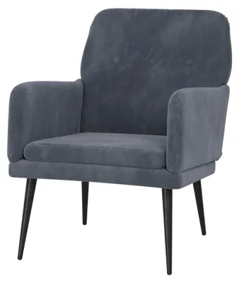 Produktbild von Sessel für Wohnzimmer und Schlafzimmer, modernes Einzelsofa, Loungesessel, Relaxsessel, Dunkelgrau, 62x79x79 cm, Samt