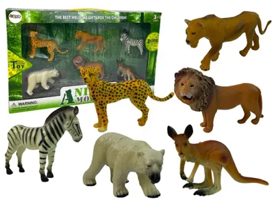 Produktbild von Lean Toys Figurensatz Afrika Wildtiere Känguru Zebra