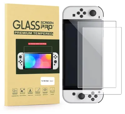 Produktbild von Displayschutz - Panzer Folie Glas für Nintendo Switch OLED