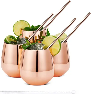 Produktbild von Oak & Steel 15018, Cocktailglas, 350 ml, Edelstahl, Gold, 4 Stück(e), Rund