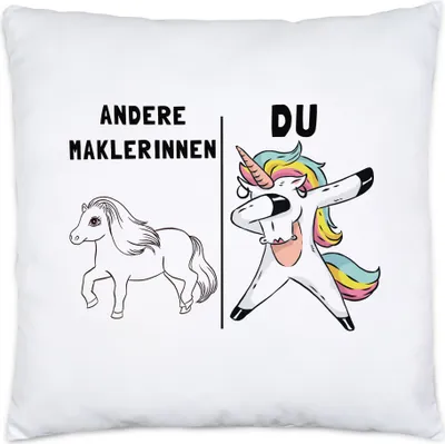 Produktbild von Andere Maklerinnen Du Kissen Inkl. Füllung Pferd Einhorn Humor Lustig Unicorn Geschenk Apotheke