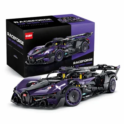 Produktbild von Guly Bugatti Bolide 1:8 Klemmbaustein Hypercar 3300 Teile W16 Motor Federung RC optional Technik Modell kompatibel