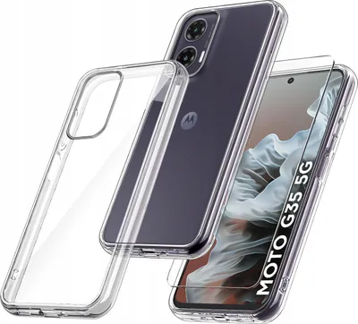 Obrázok produktu pre Puzdro na telefón Motorola Moto G35 5G, zosilnené silikónové, priehľadné + sklo 9H