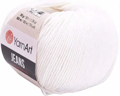 Zdjęcie produktu dla Yarn Art Jeans 01 White Przędza dziewiarska