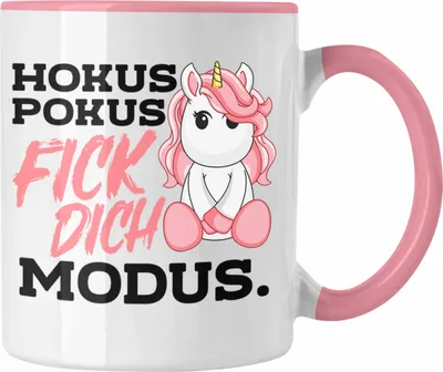 Produktbild von Trendation - Lustige F Dich Modus Tasse Mit Spruch Einhorn Kaffeetasse Geschenk Mama Freundin Kollegin Geschenkidee Arbeit Frauen (Rosa)