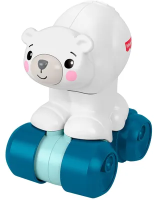 Produktbild von Fisher-Price Eisbär zum Hinterherkrabbeln, Aktivitätskrabbelspielzeug für Babys mit sensorischen Details, 0,75 Jahr(e), Kunststoff, Mehrfarbig