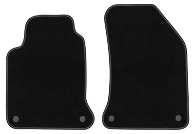 Obrázok produktu pre Predné velúrové koberce pre: Renault Laguna II 2001-2007 (kombi/liftback) – 2 ks, čierne, na mieru – Wielganizator BASIC – úchyty: predné