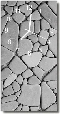 Produktbild von Tulup Glasuhr Wanduhr Küchenuhr Echt-Glas 30x60 Steine Grau