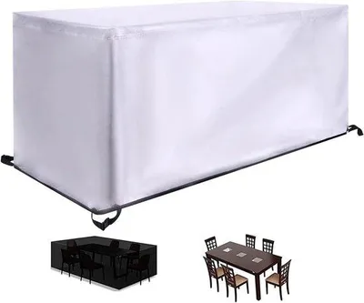 Productafbeelding van Tuinmeubelhoezen Waterdicht - Terrastafelhoes - Meubels Beschermen - Zwaar Belastbare Oxford Stof - 190 x 160 x 85 cm - Zilver