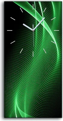 Produktbild von Wandbild Leinwand Bilder Wanduhr Quarz 30x60 Malerei Abstrakte Kunst Wellen - weiße Hände