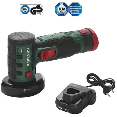Produktbild von Parkside PWSA 12-LI A1 Akku-Winkelschleifer, 76 mm Schleifscheibe, inklusive Lithium-Ionen-Akku und Ladegerät
