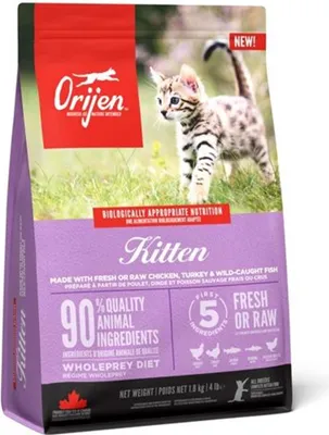 A bag of Orijen Kitten cat food.