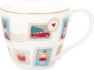 Produktbild von Greengate Xmas letter Tasse white 0,3l