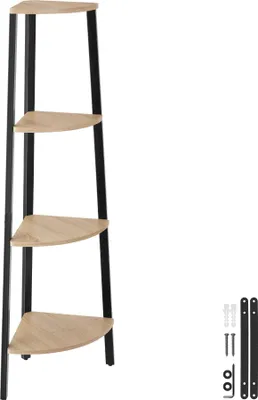 Image de Étagère d’angle Newbridge 34 x 34 x 125 cm - Bois clair industriel, Chêne Sonoma