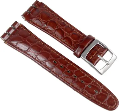 Produktbild von Minott Uhrenarmband 19mm | Leder Band Braun passend zu Swatch 19940