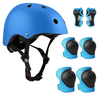 Immagine prodotto di Set protezioni per bambini - Casco - Set da 7 pezzi - Pattini in linea - Ginocchiere e gomitiere