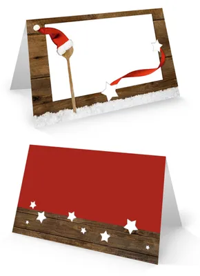 Weihnachts-Tischkarten, 25 Stück, rot, 8,5 x 5,5 cm