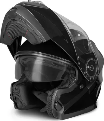 Produktbild von VINZ Santos Klapphelm mit Sonnenblende | ECE 22.06 & PINLOCK vorbereitet | Motorrad Helm Integralhelm | Motorradhelm Klappbar | In Gr. XS-XXL | Erhältlich in verschiedenen Farben - Schwarz | XL (60 - 61 cm)