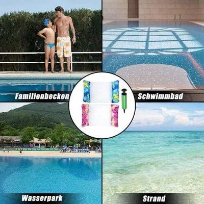 Produktbild von Schwimmbecken Luftmatratze mit Netz, 2 Stück, Pool Lounge