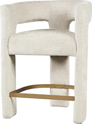 Produktbild von FURNLUX Barhocker Leith Creme Weiss 61cm / Hauptfarbe: Beige / Abmessungen: 61 x 89 x 57 cm