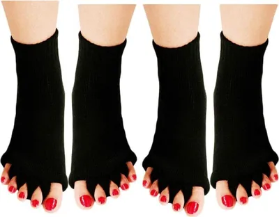 Produktbild von Zehentrenner, Yoga, Fitnessstudio, Sportmassage, Fußausrichtungssocken, 2 Paar,Für Yoga Fitness Fußpflege Zehenkorrektur