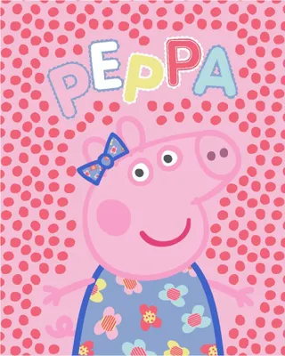 Obrázek produktu pro Peppa Wutz Decke 130x160cm - Flanelový fleece Dots Design