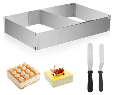 Rechteckiger Tortenring 53 cm Silber