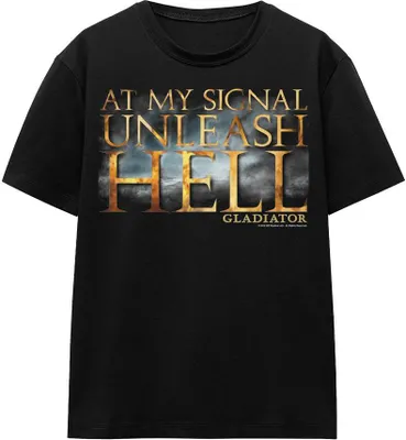 Productafbeelding van Gladiator - "Unleash Hell" T-shirt voor heren/dames, uni model, TV15710 (maat S) (zwart)