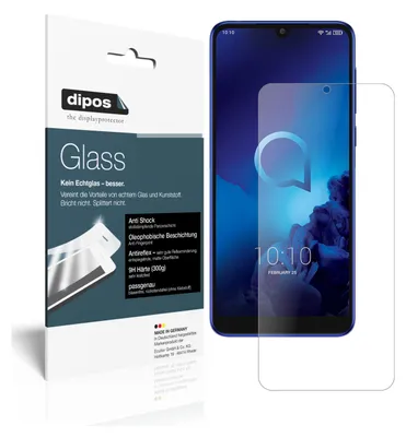 Produktbild von 2x Schutzfolie für Alcatel 3 (2019) matt - Anti-Shock 9H Folie dipos Glass Kunststoffglas