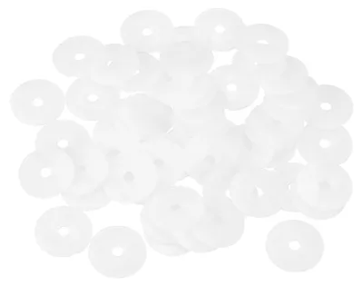 Productafbeelding van 55 stuks kunststofringen, M4x20x1mm, rond, plat, nylon, wit