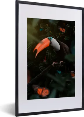 Produktbild von MuchoWow® MuchoWow® Gerahmtes Poster Tukan - Vogel - Dschungel 40x60 cm - Poster mit zchwarzem Bilderrahmen - Poster in Rahmen