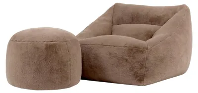 Produktbild von Icon Natalia Kunstfell Sitzsack Sessel und Hocker mit Füllung, Braun