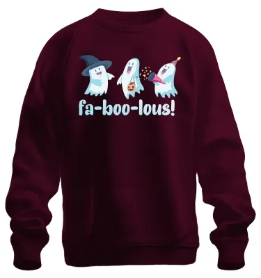 Imagen del producto de ¡Fantástico! Sudadera con capucha para niños, diseño de fantasmas de Halloween, estilo uni, color burdeos, talla 3XL