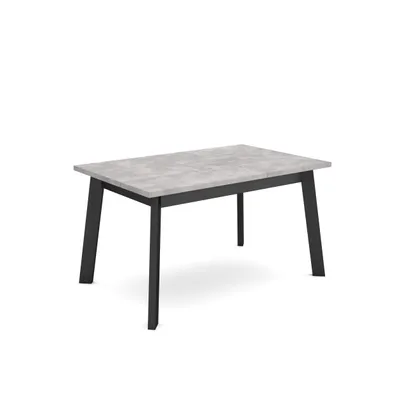 Image de ODIN Table à manger, 140x90x75cm, Pour 6 personnes, Pieds en bois, Ciment