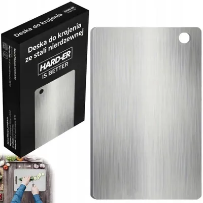Obrázok produktu pre Oceľová doska na krájanie 30 x 20 cm protišmyková ľahko umývateľná hygienická do kuchyne aj na servírovanie