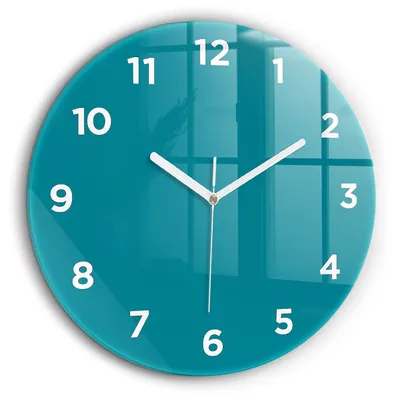 Produktbild von Wallfluent Große Wanduhr – Stilles Quarzuhrwerk - Uhr Dekoration Wohnzimmer Schlafzimmer Küche - Zifferblatt - weiße Zeiger - 60 cm - Meeresfarben