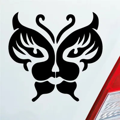 Produktbild von Auto Aufkleber Schmetterling Löwe Tribal 10x10 cm Schwarz Matt Sticker Heckscheibenaufkleber
