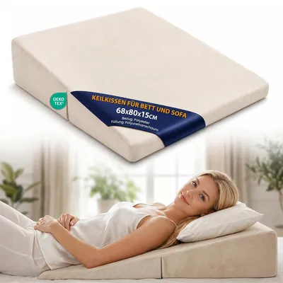 Obrázek produktu pro Klínový polštář do postele a na pohovku – klín pod matraci a při refluxu 68x80 cm