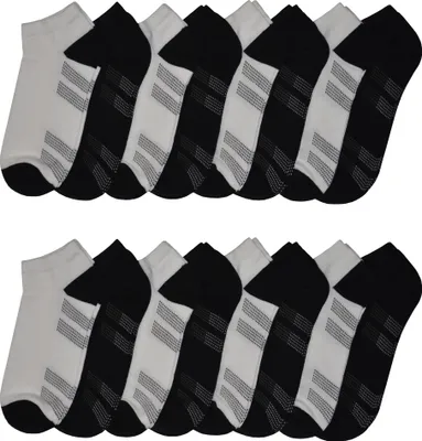 Produktbild von OCERA 16 Paar Sneaker Socken für Herren in verschiedenen Farben und Mustern Weiß & Schwarz Gr. 43/46
