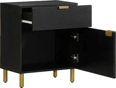 Zdjęcie produktu dla vidaXL Stolik nocny czarny 50x33x60 cm materiał drewnopochodny