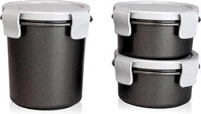 Productafbeelding van Famanu yoghurtbekers voor onderweg - Muesli - Lekvrij - Geschikt voor de vaatwasser - Zwart & Grijs