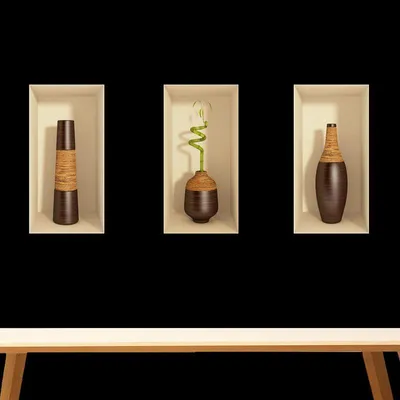 Image de Autocollant 3D aspect bambou, 60 x 90 cm