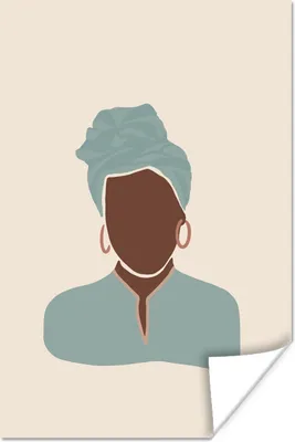 Produktbild von MuchoWow® Poster Pastell - Frau - Beige 120x180 cm - Kunstposter