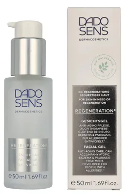 Productafbeelding van DADO SENS 114021186, 50 ml, Geschikt voor zowel mannen als vrouwen, Voor de gevoelige huid, Anti-aging, Anti-rimpel, Regenererend, Kalmerend, Fles. 's Ochtends en 's avonds zachtjes aanbrengen op de gereinigde huid. Vervolgens een dag- of nachtcrème aanbrengen.