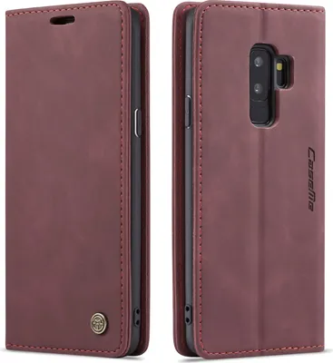 Image de Galaxy S9 Plus Case, RetroPolyuréthaneLeather Case, Card Pockets, Magnetic Closure, Case with Stand Function for Samsung Galaxy S9 Plus Red
